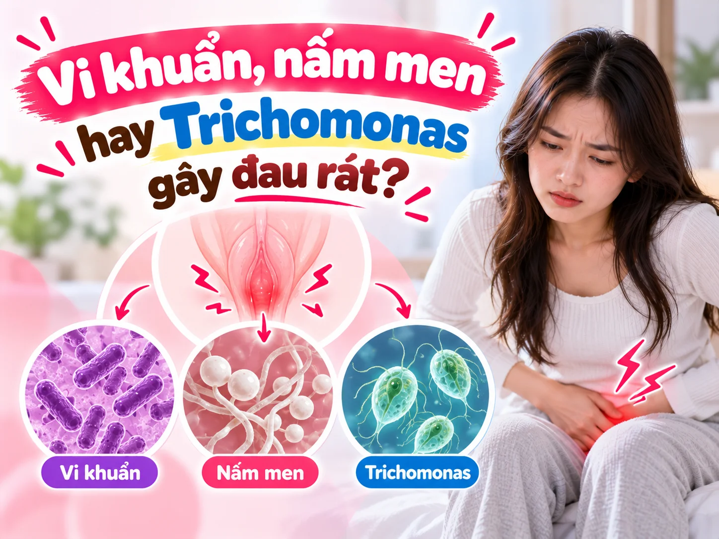 "Kẻ thù" âm thầm gây đau rát vùng kín: Vi khuẩn, nấm men hay Trichomonas?