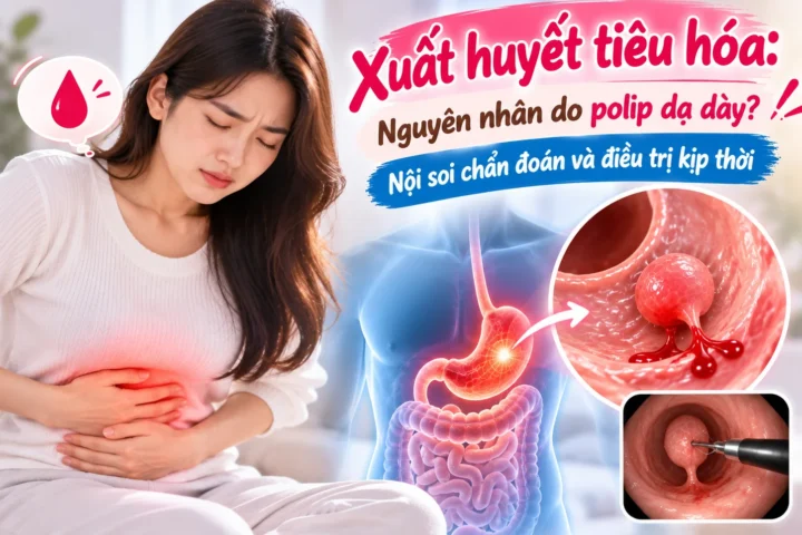 Xuất huyết tiêu hóa: Nguyên nhân do polip dạ dày? Nội soi chẩn đoán và điều trị kịp thời