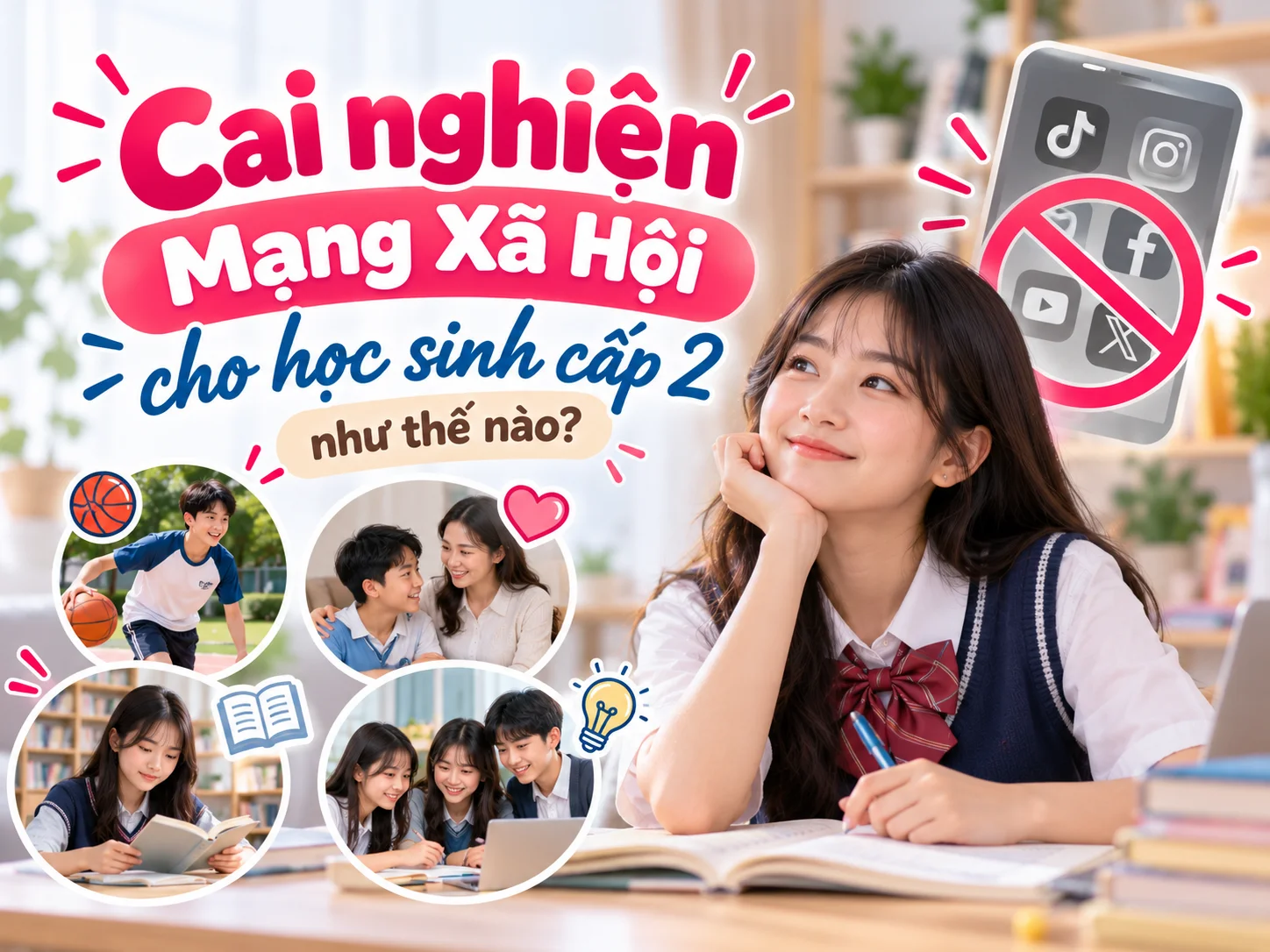 Cai nghiện mạng xã hội cho học sinh cấp 2 như thế nào