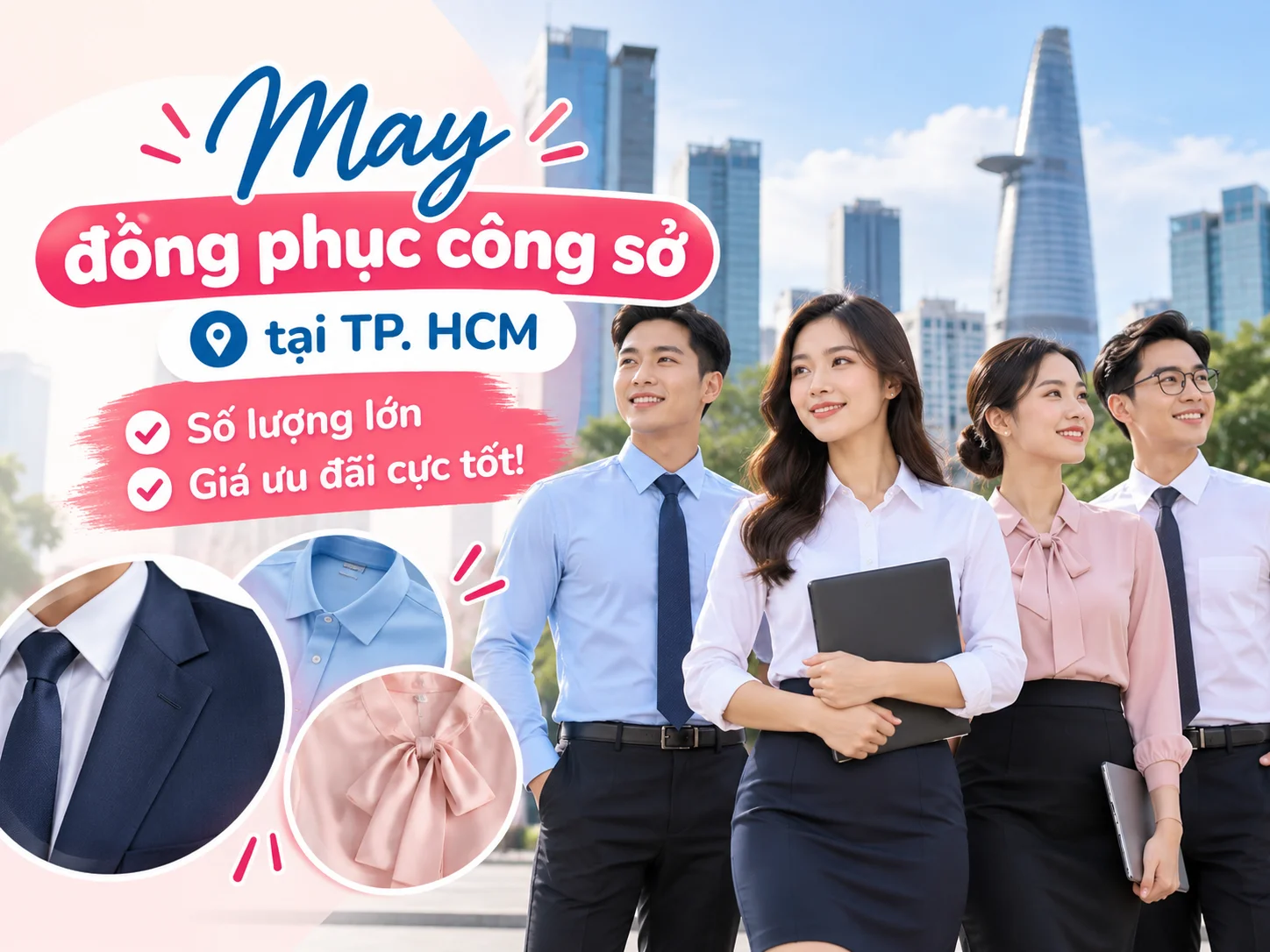 May đồng phục công sở tại TP. HCM - Số lượng lớn - Giá ưu đãi cực tốt!