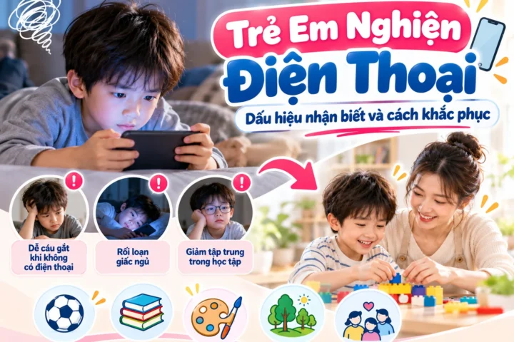 Trẻ em nghiện điện thoại: Dấu hiệu nhận biết và cách khắc phục