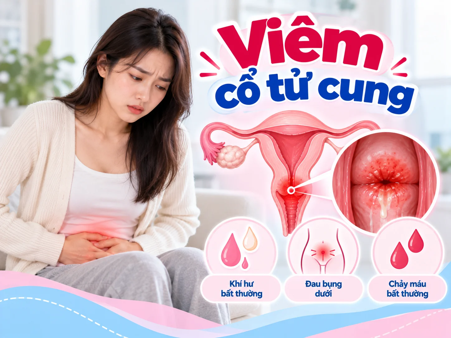 Viêm cổ tử cung: 3 dấu hiệu cảnh báo sớm bạn cần biết