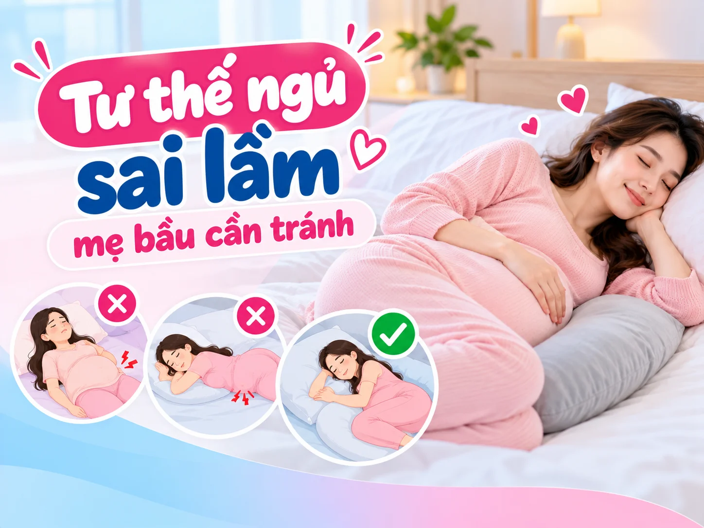 Tư thế ngủ sai lầm mẹ bầu cần tránh
