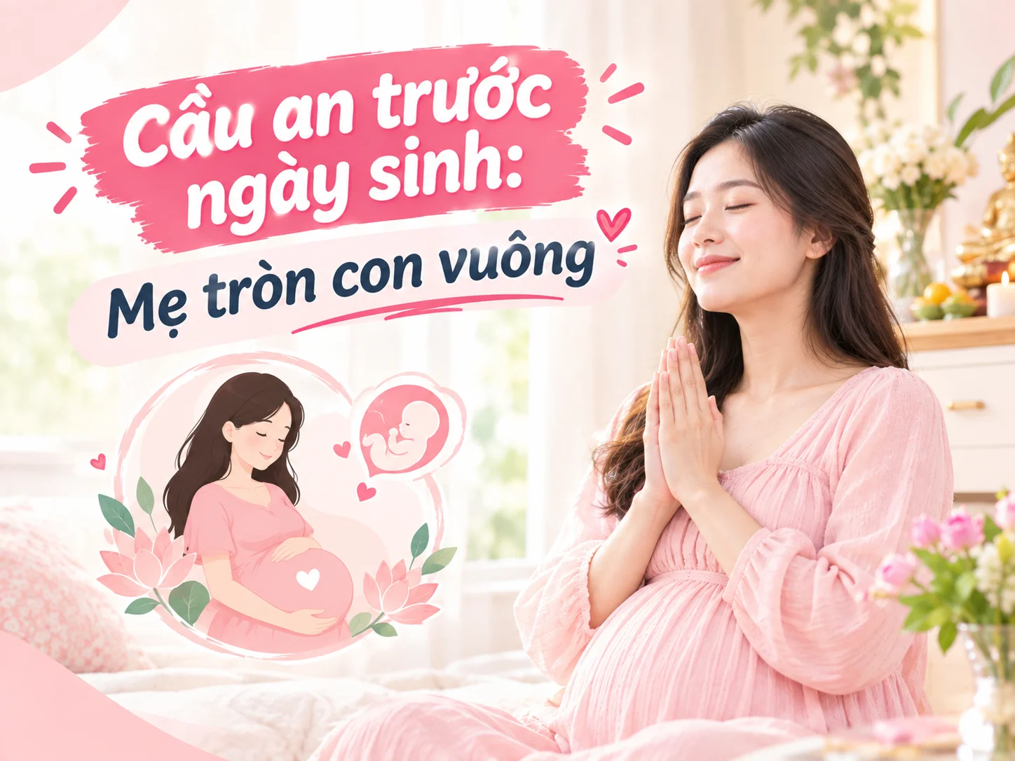 Cầu an trước ngày sinh: mẹ tròn con vuông