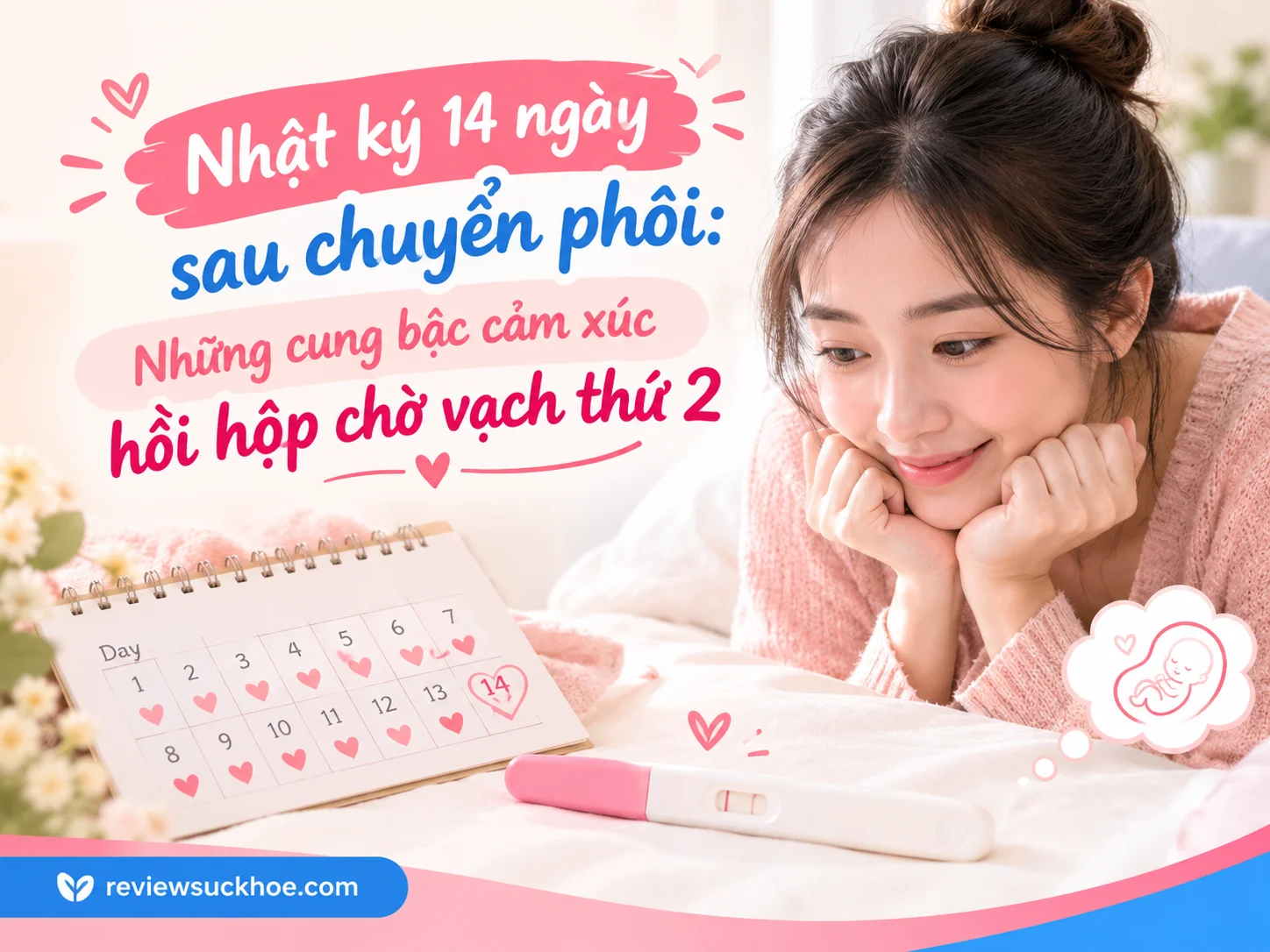 Nhật ký 14 ngày sau chuyển phôi: Những cung bậc cảm xúc hồi hộp chờ vạch thứ 2 9 Nhật ký 14 ngày sau chuyển phôi: Những cung bậc cảm xúc hồi hộp chờ vạch thứ 2