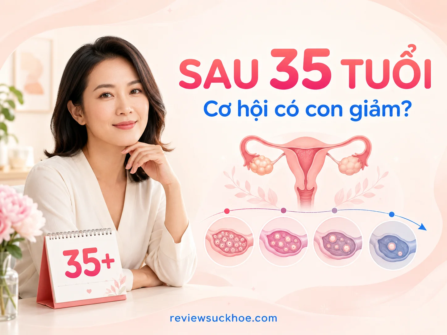 Tuổi sinh sản của phụ nữ: Tại sao sau mốc 35 tuổi, cơ hội có con giảm đi một nửa? 10 Tuổi sinh sản của phụ nữ: Tại sao sau mốc 35 tuổi, cơ hội có con giảm đi một nửa?